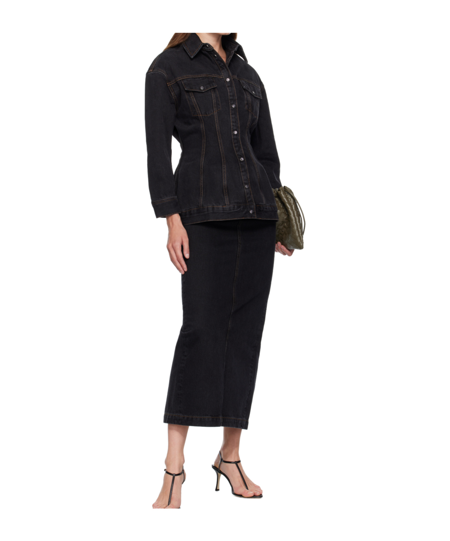 Wardrobe.nyc Denim Jacket With Nipped Waist In Black