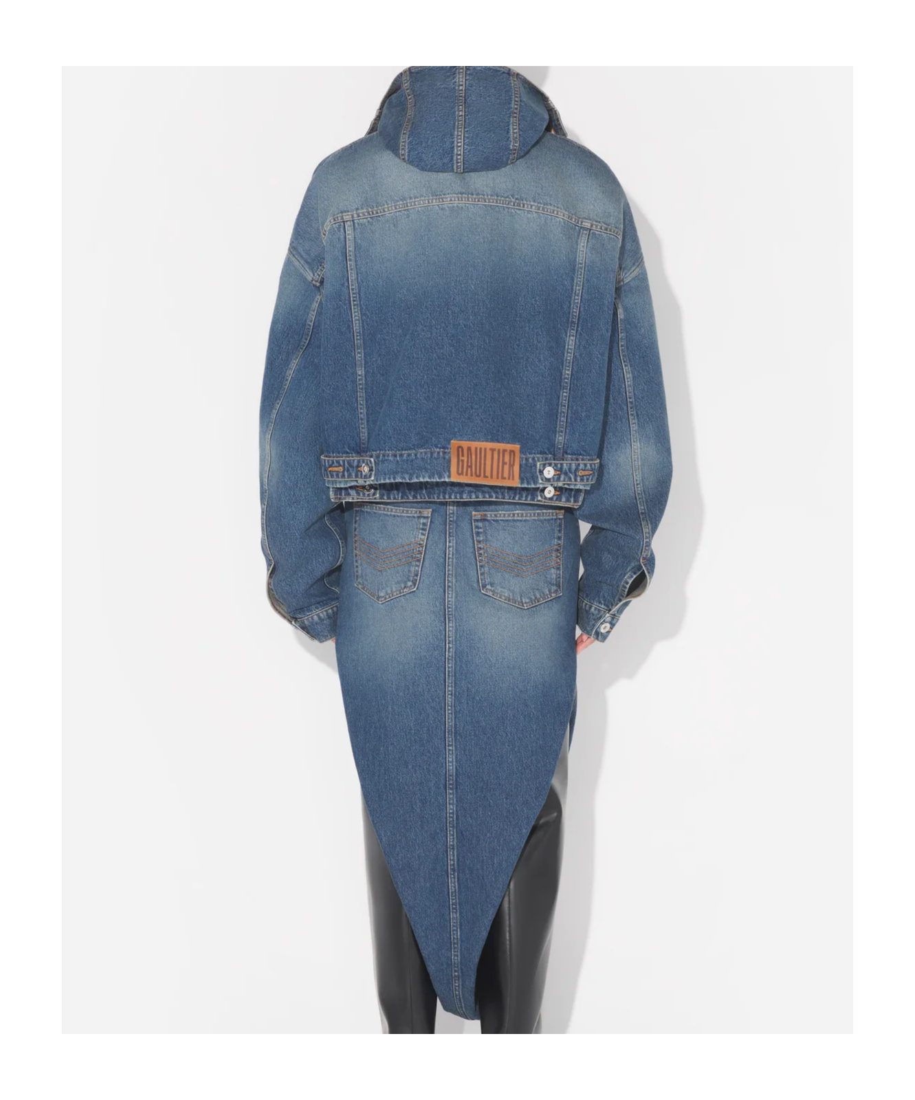 Jean Paul Gaultier Double Layer Hooded Denim Jacket