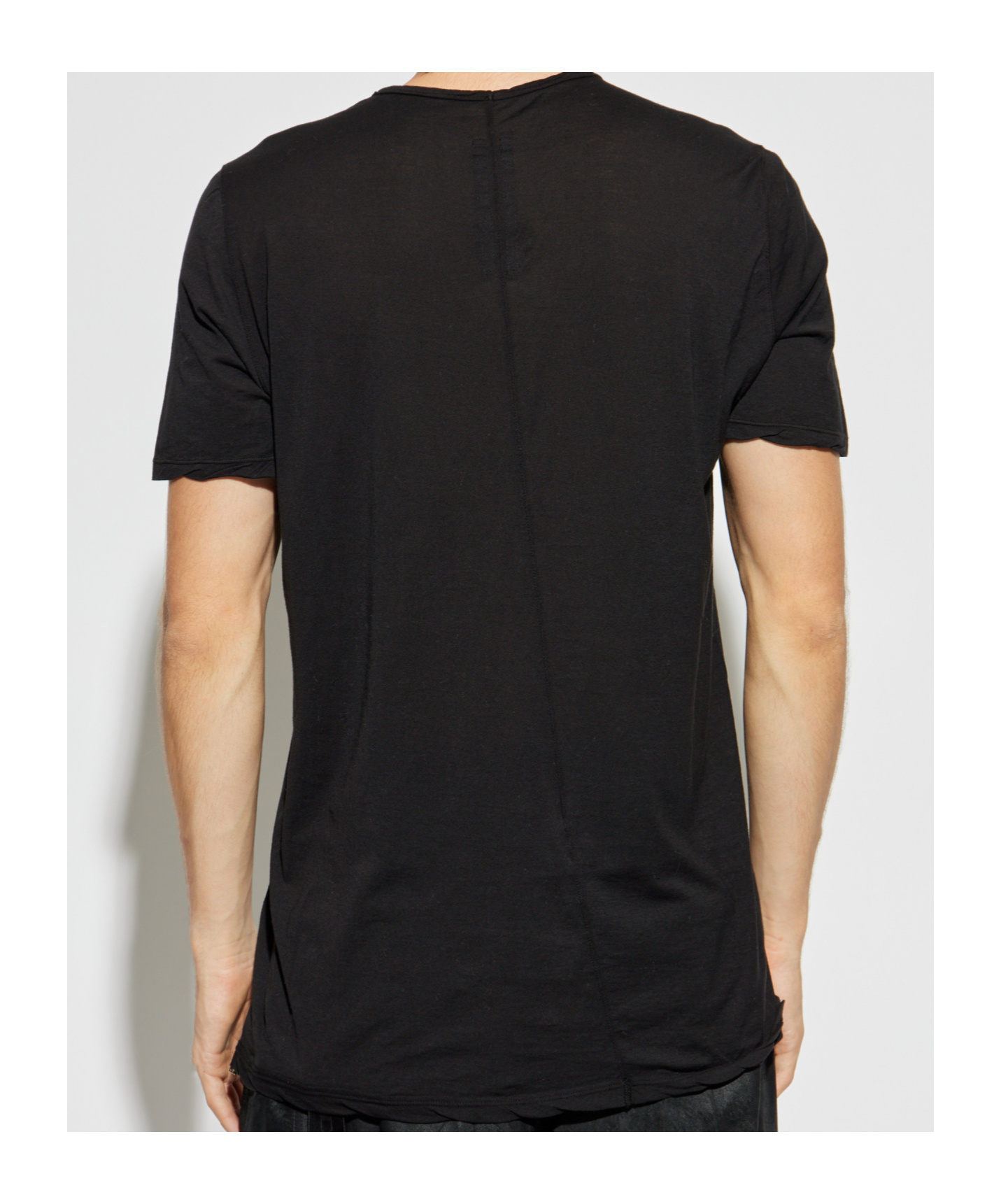 Rick Owens Drkshdw Asymmetric Hem Short Sleeve Round Neck T-shirt In Black