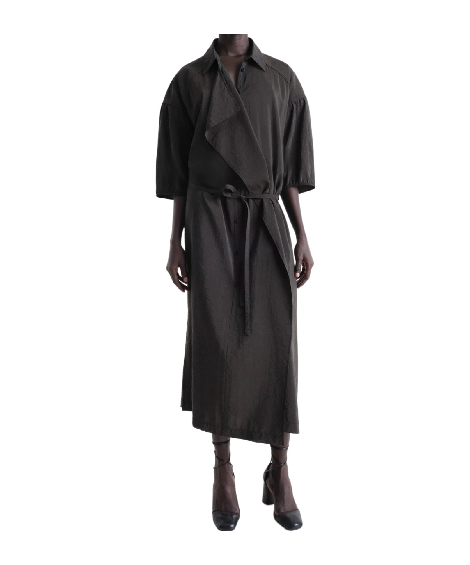 Lemaire Asymmetrical Shirt Skirt In Black