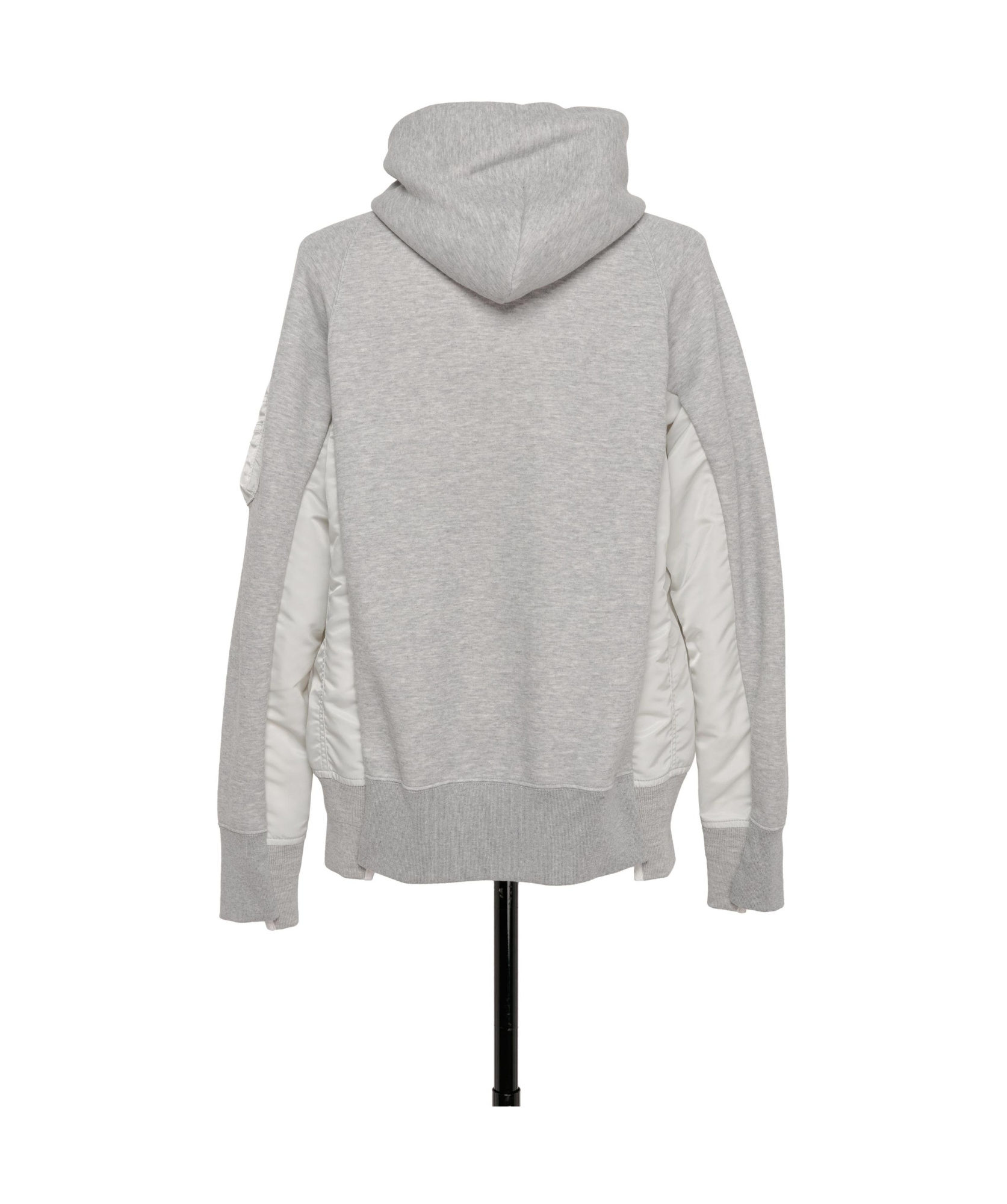 Sacai Panelled Hoodie In Gray