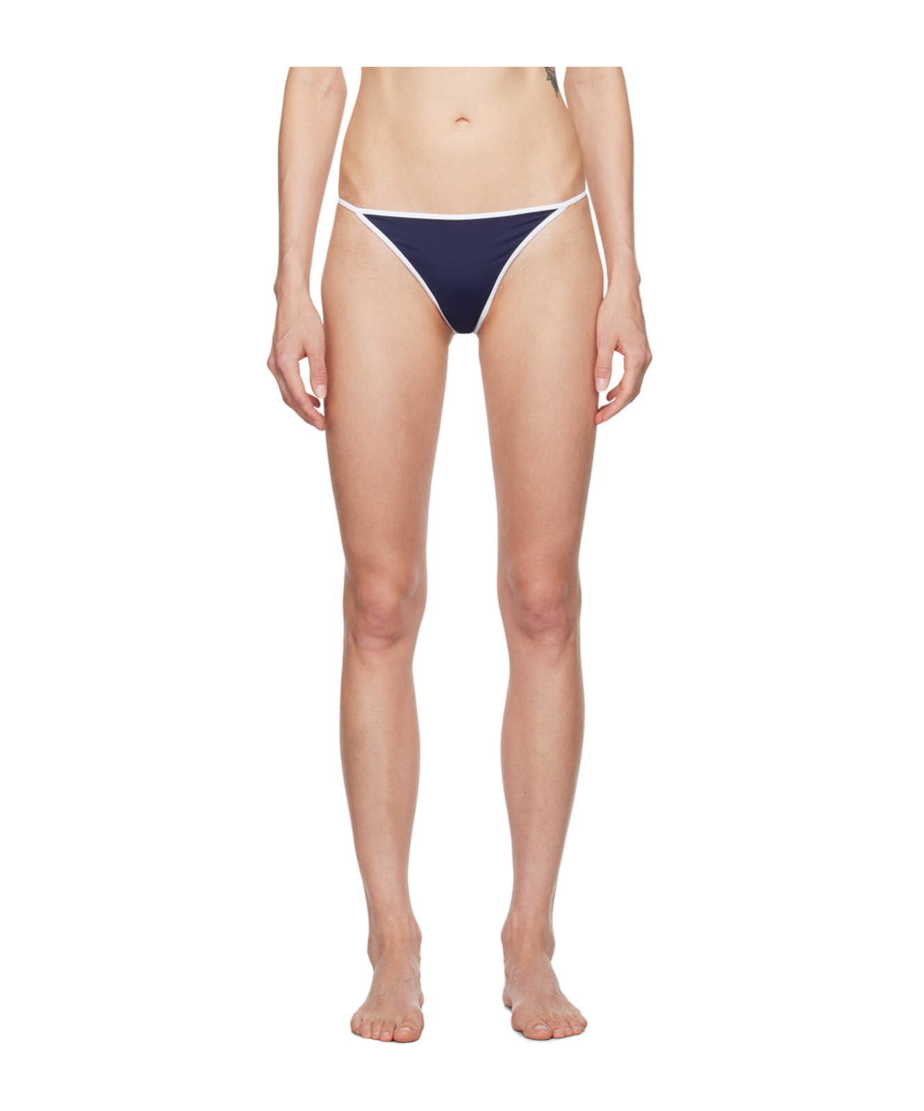 Sporty And Rich Navy Kate Bikini Bottom In Nude