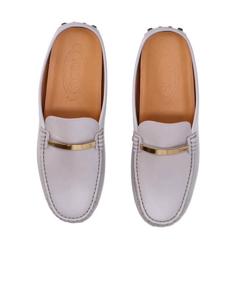 Tod's Logo-debossed Mules In Gray