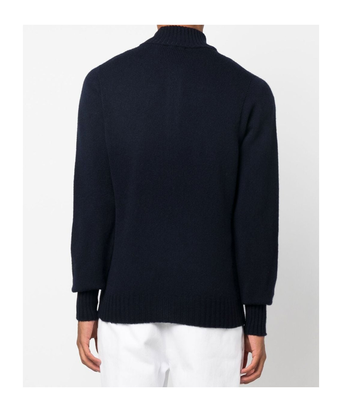 Drumohr Zip-front Knitted Jumper In Black