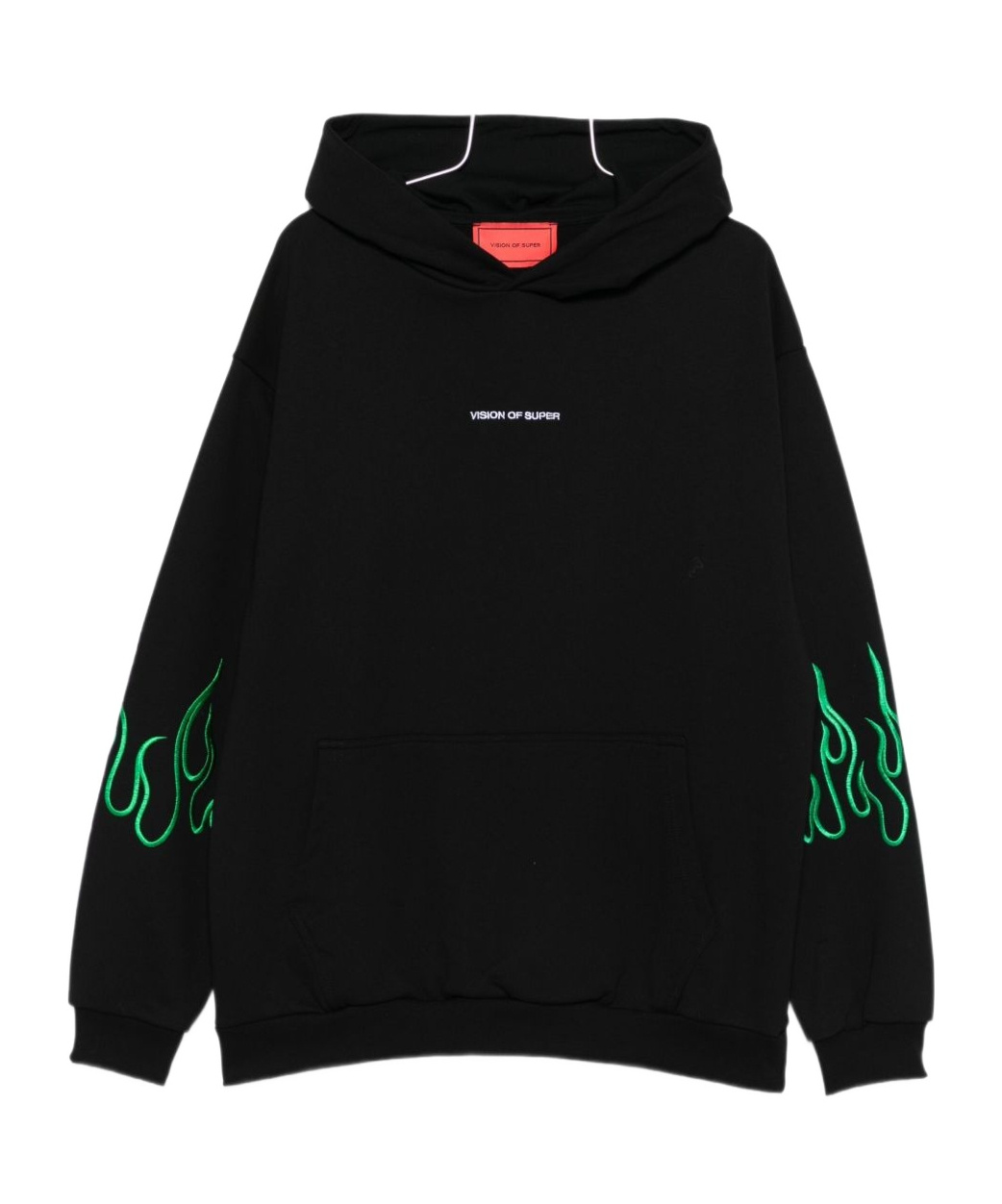 Vision Of Super Relaxed Fit Black Sweatshirt With Flame Embroidery In Black