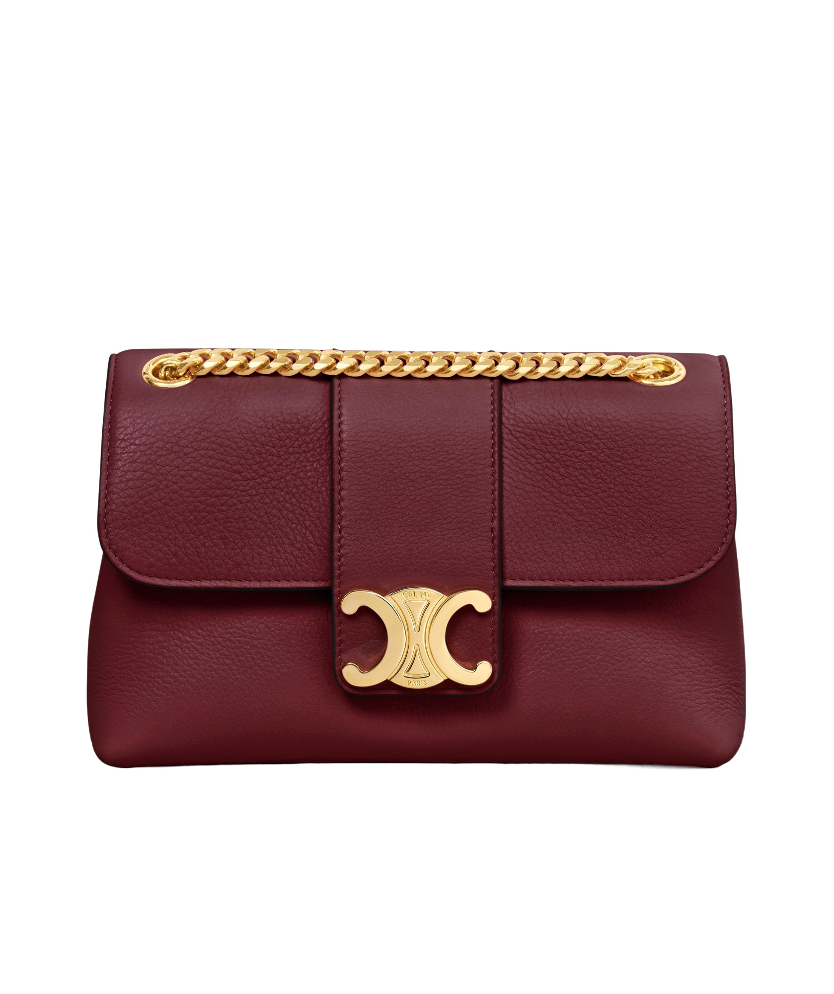 Celine Teen Victoire Leather Shoulder Bag In Red