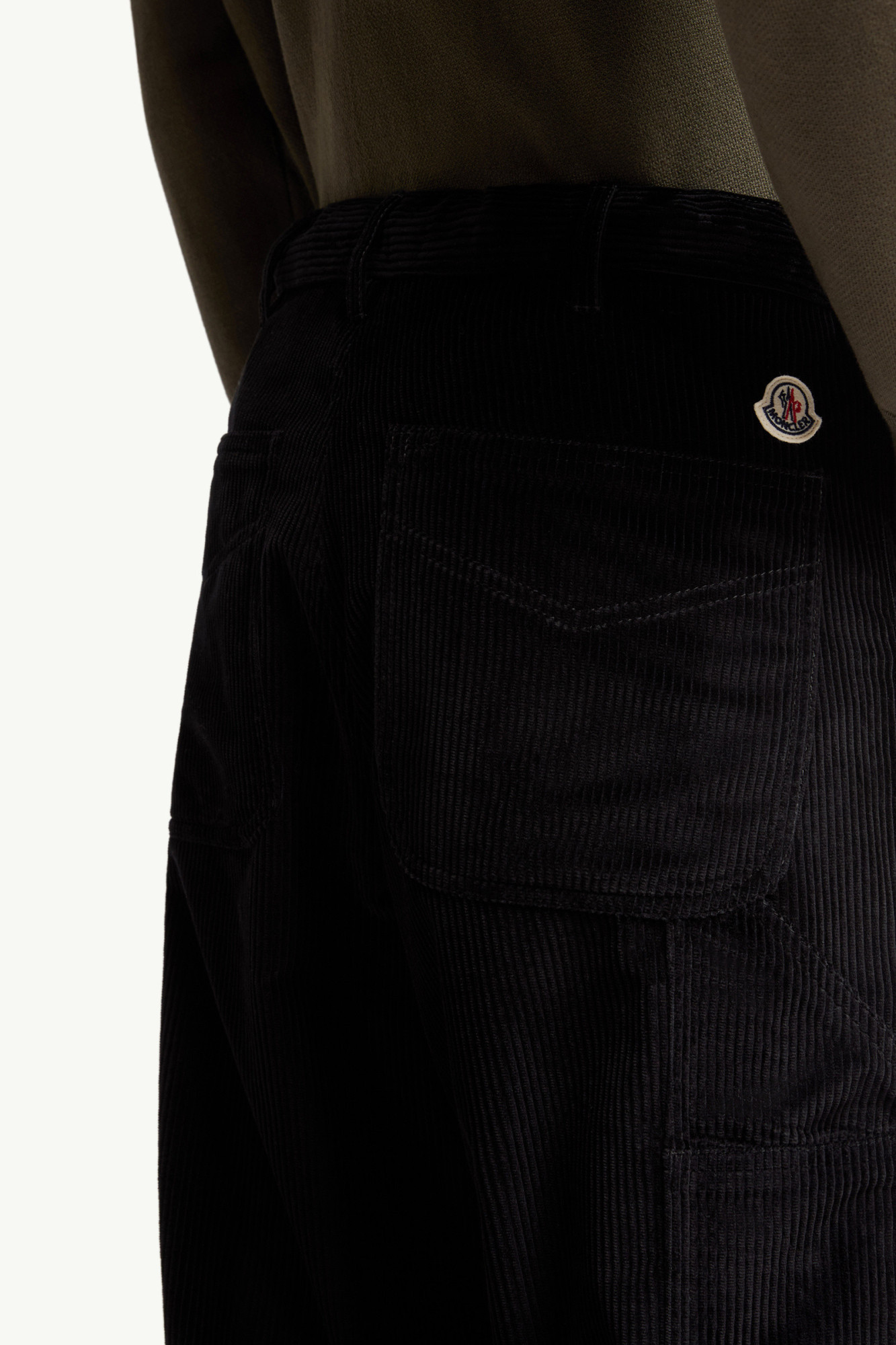 Moncler Corduroy-panel Trousers In Black