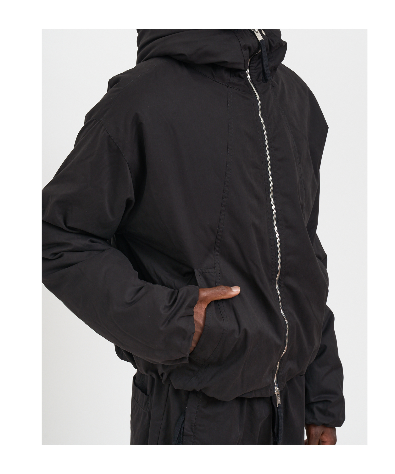 Thom Krom Hooded Casual Jacket In Black