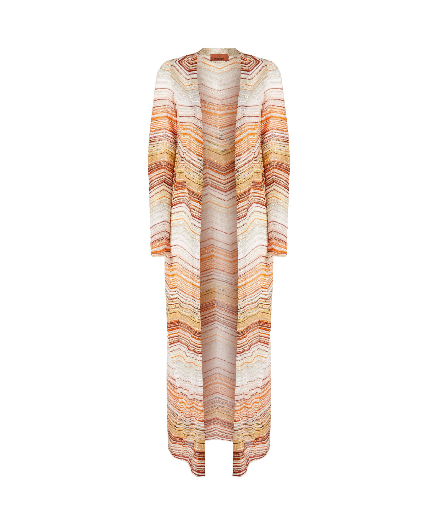 MISSONI CHEVRON-WOVEN LUREX CARDI-COAT