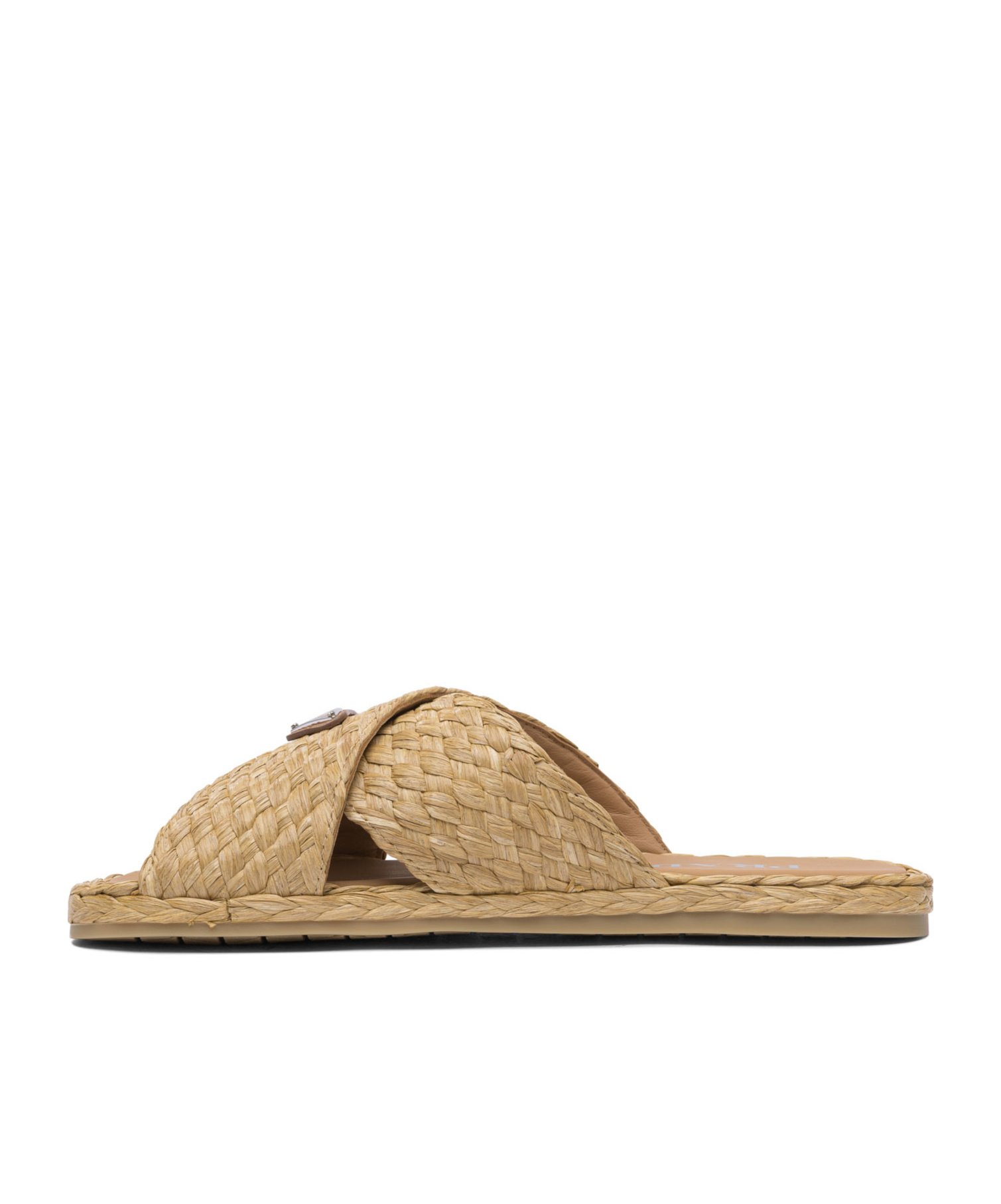 Prada Raffia Sandals In Nude