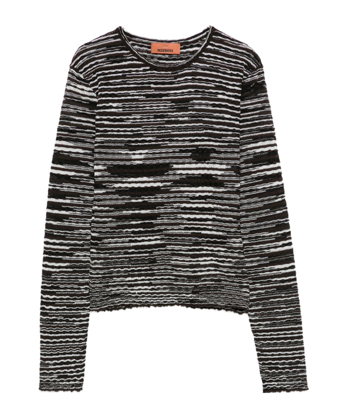 Missoni Wool Blend Crewneck Sweater In Black