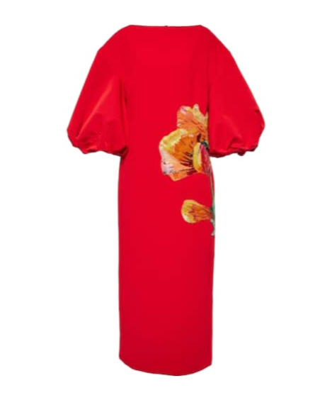 Safiyaa London Amira Embroidered Floral Midi Dress In Red