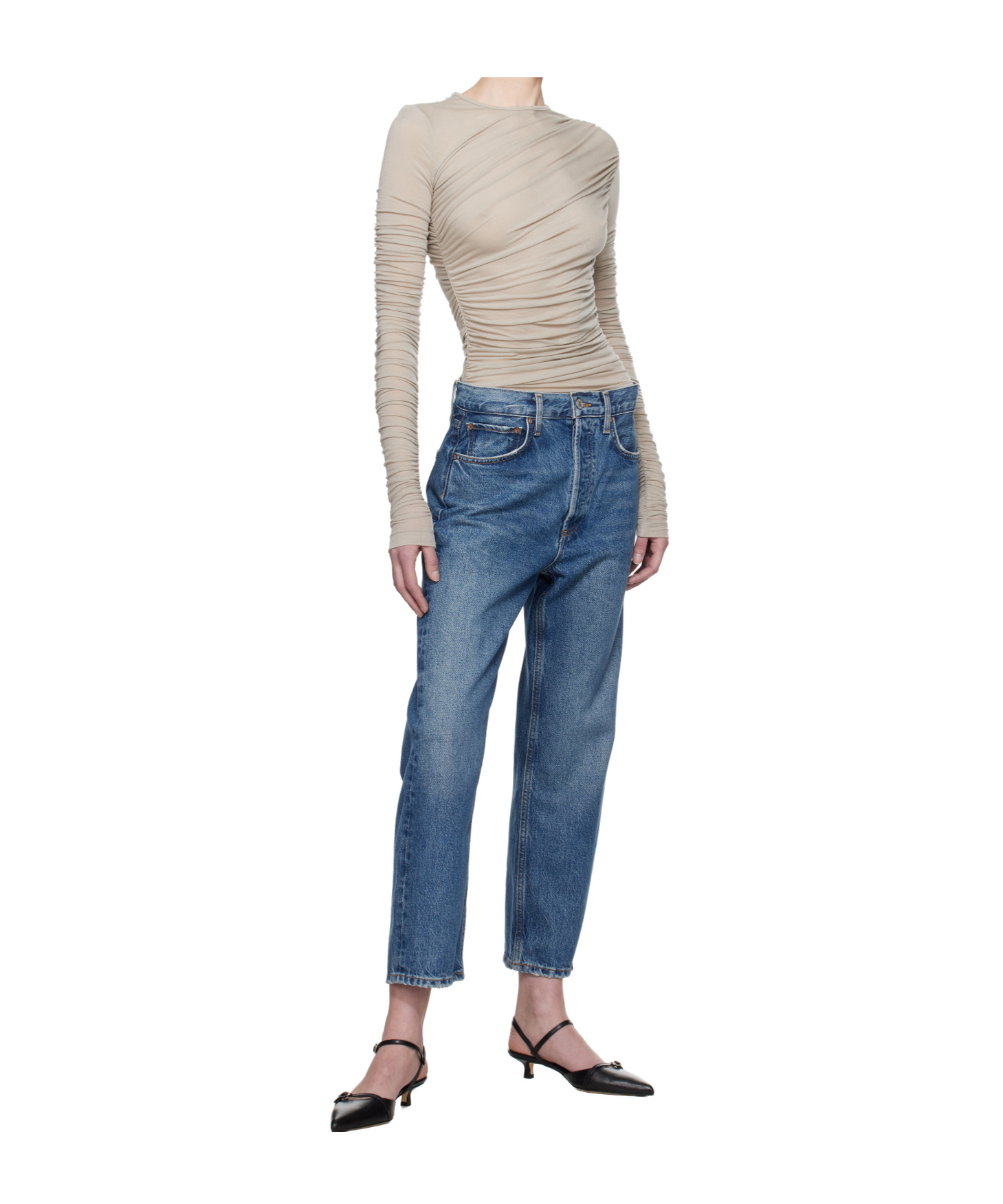Agolde 90's Crop Straight-leg Jeans In Blue