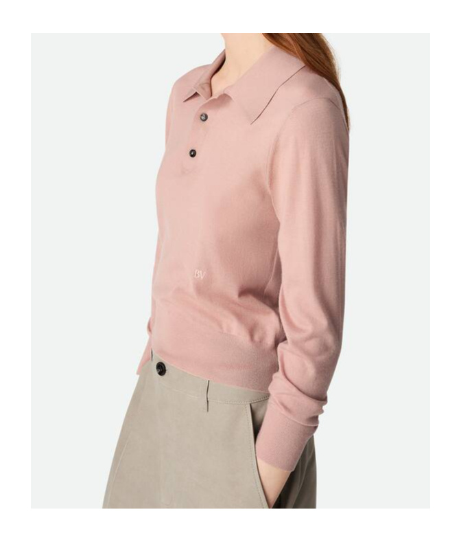 Shop Bottega Veneta Light Fine Cashmere Polo In Nude