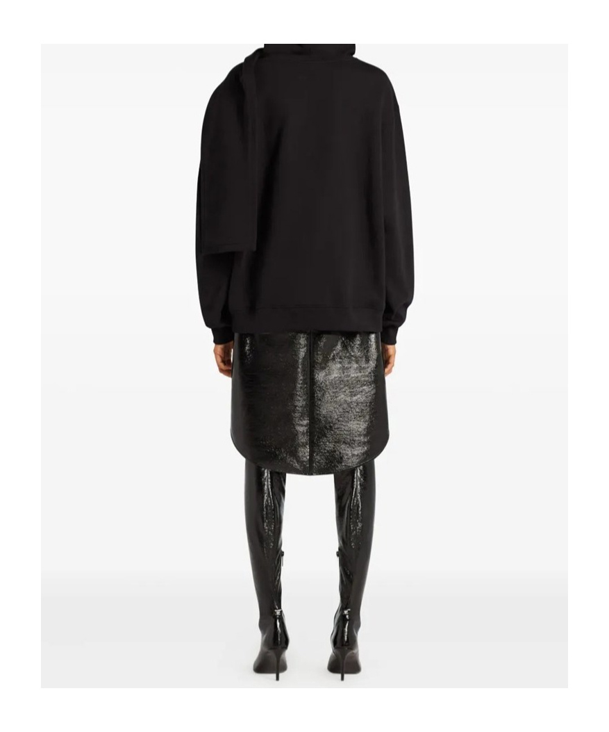 Courrèges Scarf-detail Hoodie In Black