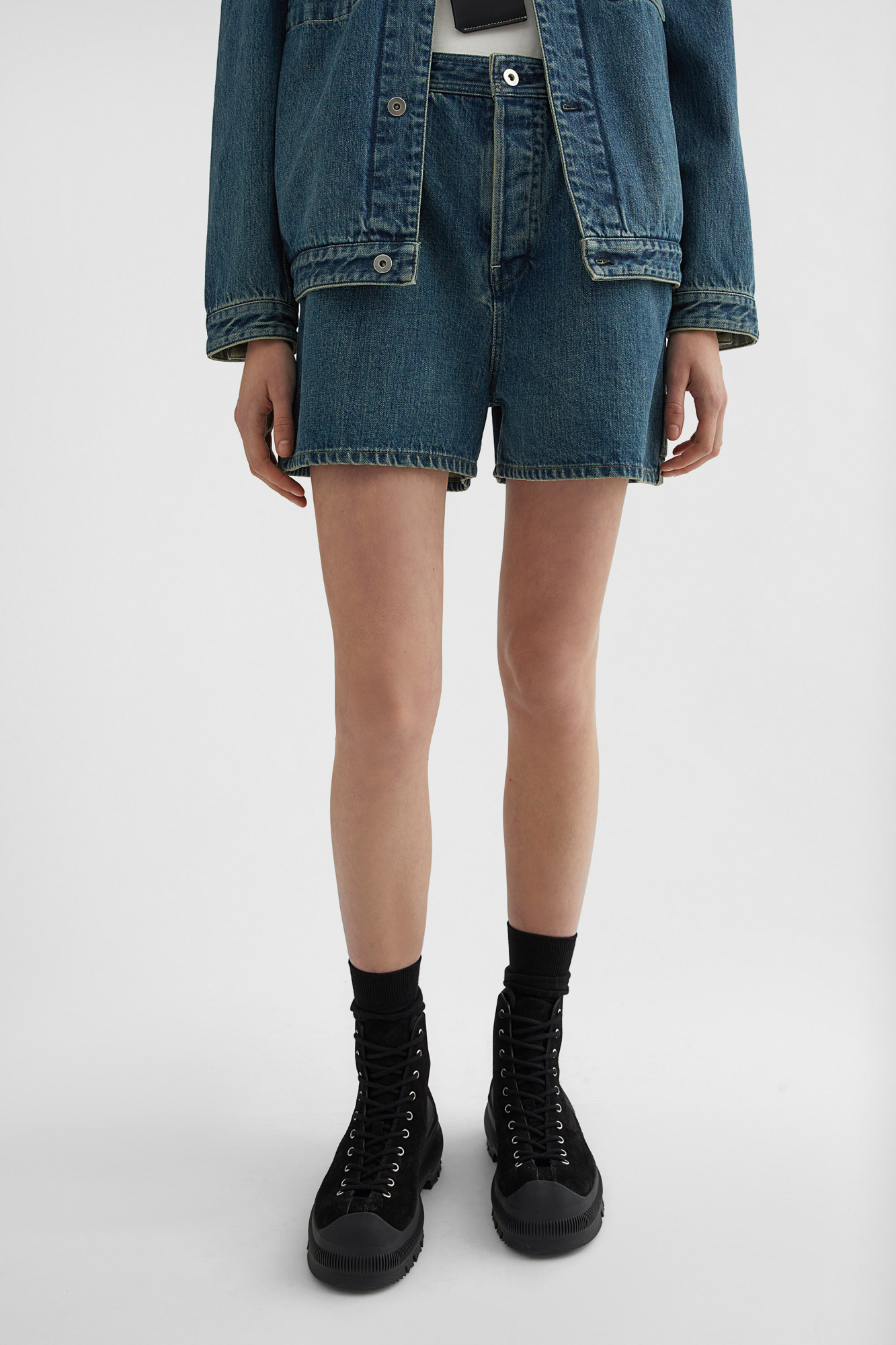Shop Jil Sander Denim Shorts In Blue
