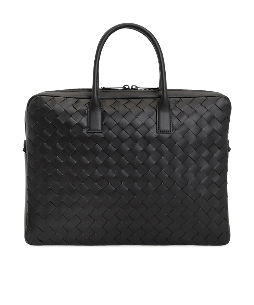 Bottega Veneta Weaving Design Briefcase In Black