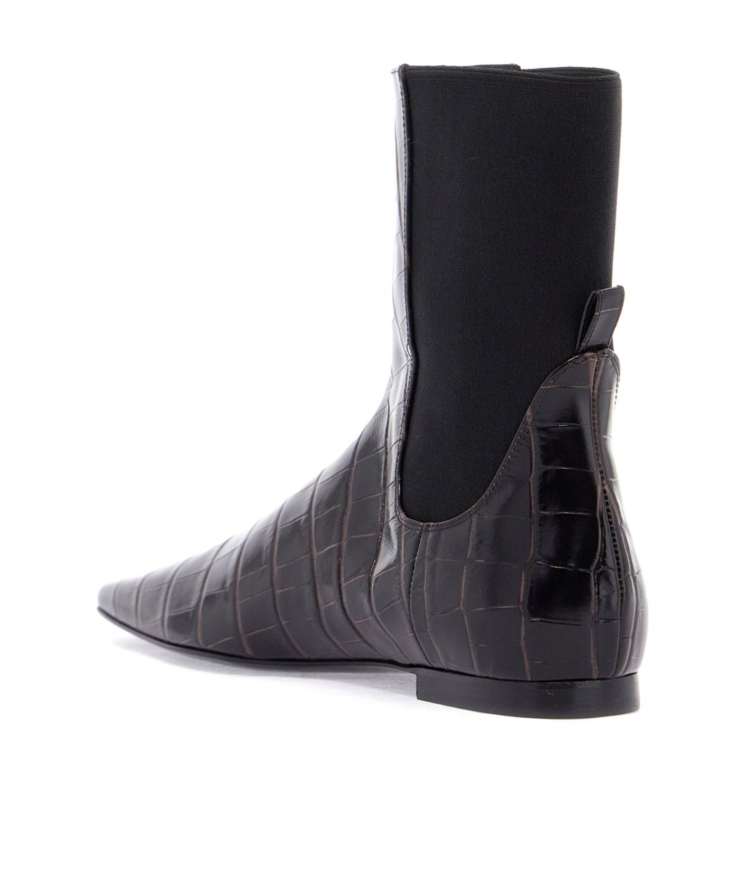 Totême Imitation Alligator Ankle Boots In Black