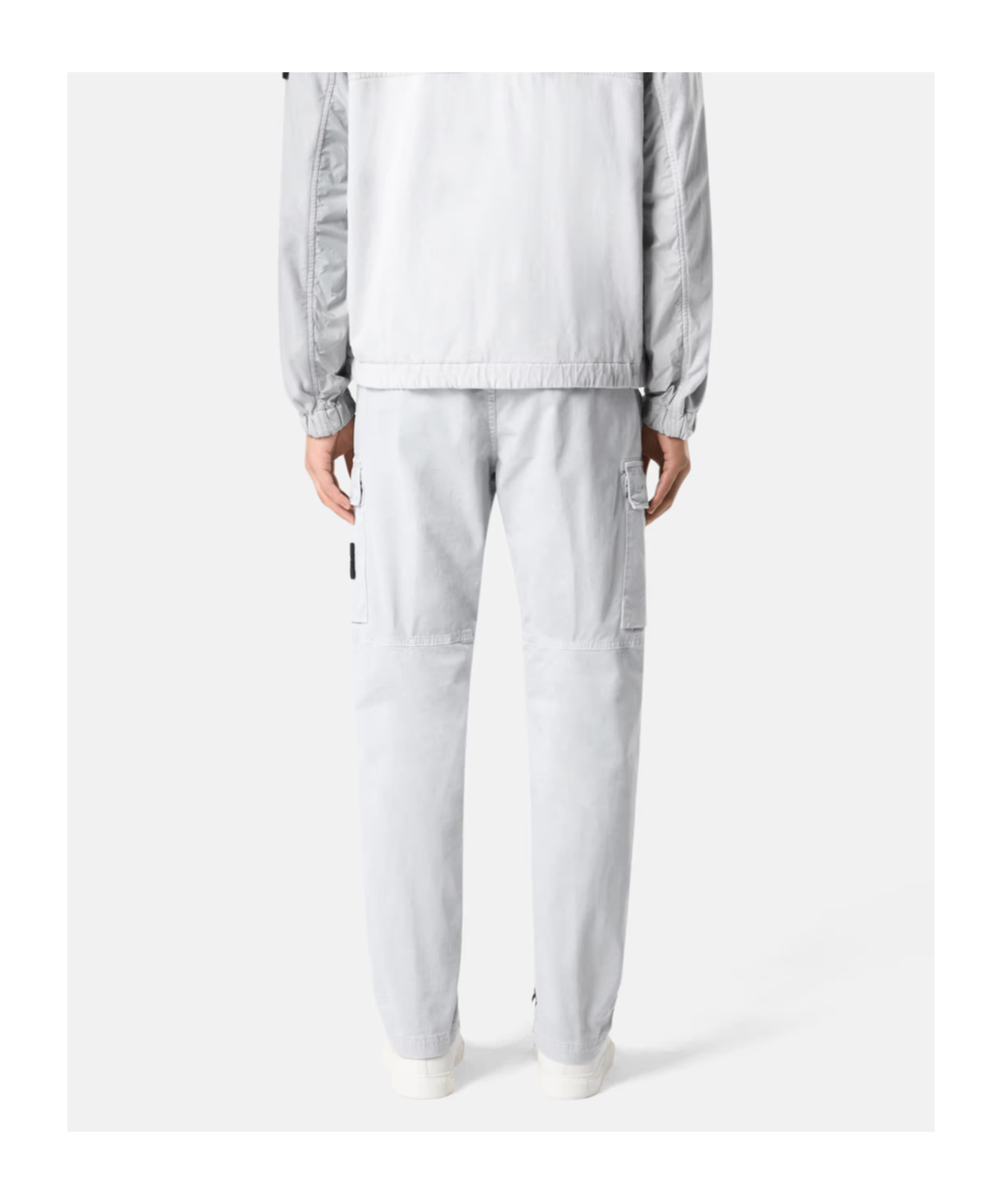 Stone Island Tapered Leg Cargo Trousers In Pearl Grey