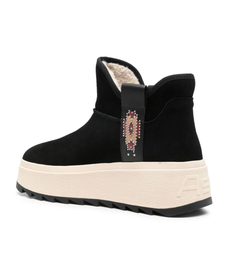 Ash Round-head Short Boots In Black