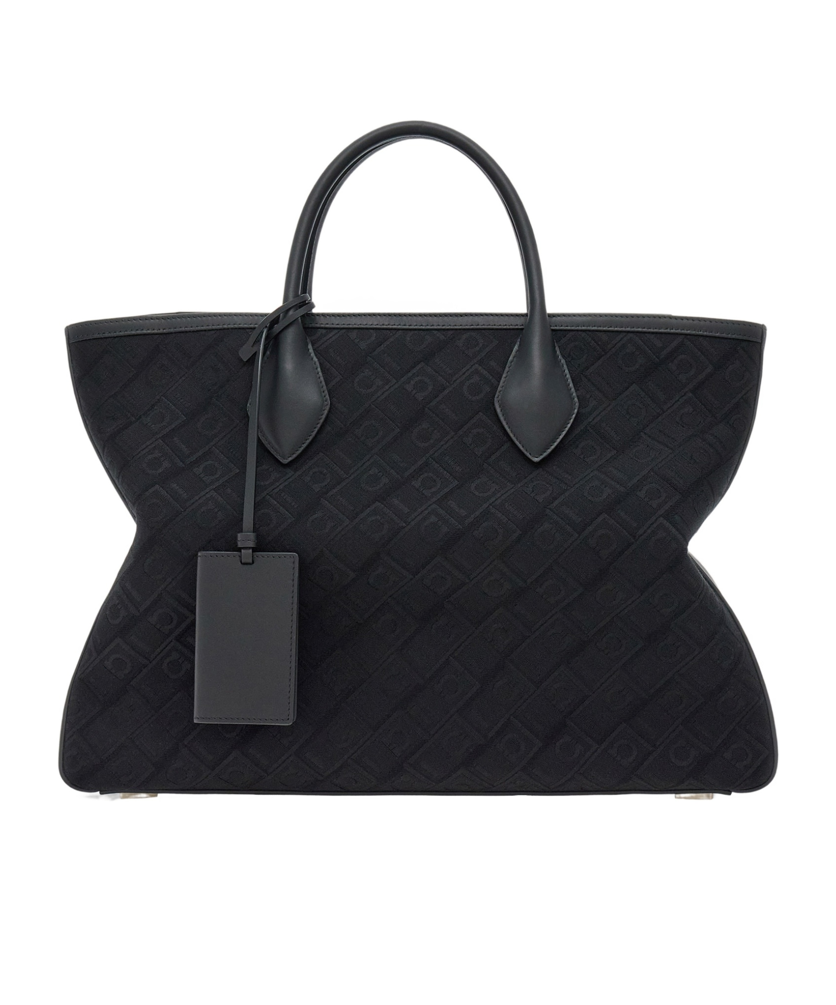 Shop Ferragamo Salvatore Monogram Jacquard Tote Bag In Black