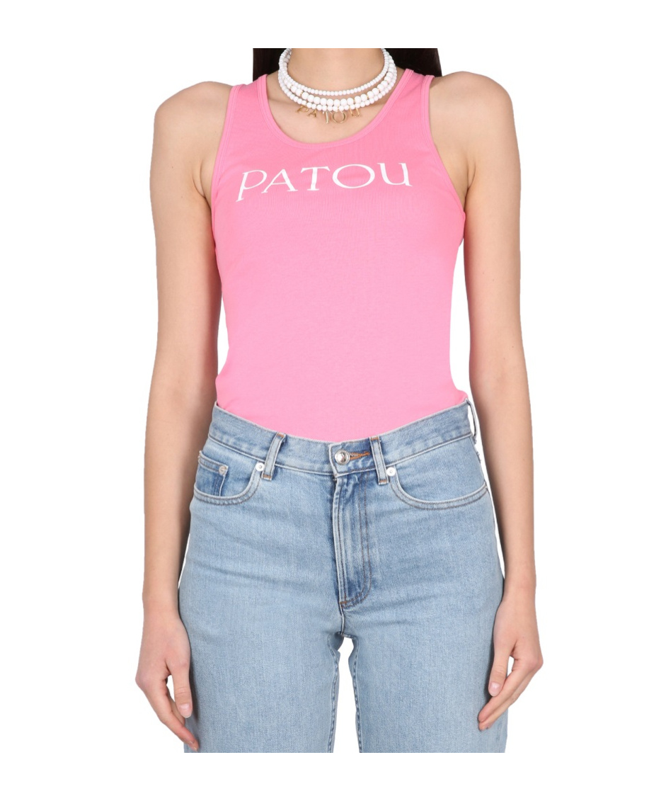 Patou Logo Print Vest In Gray