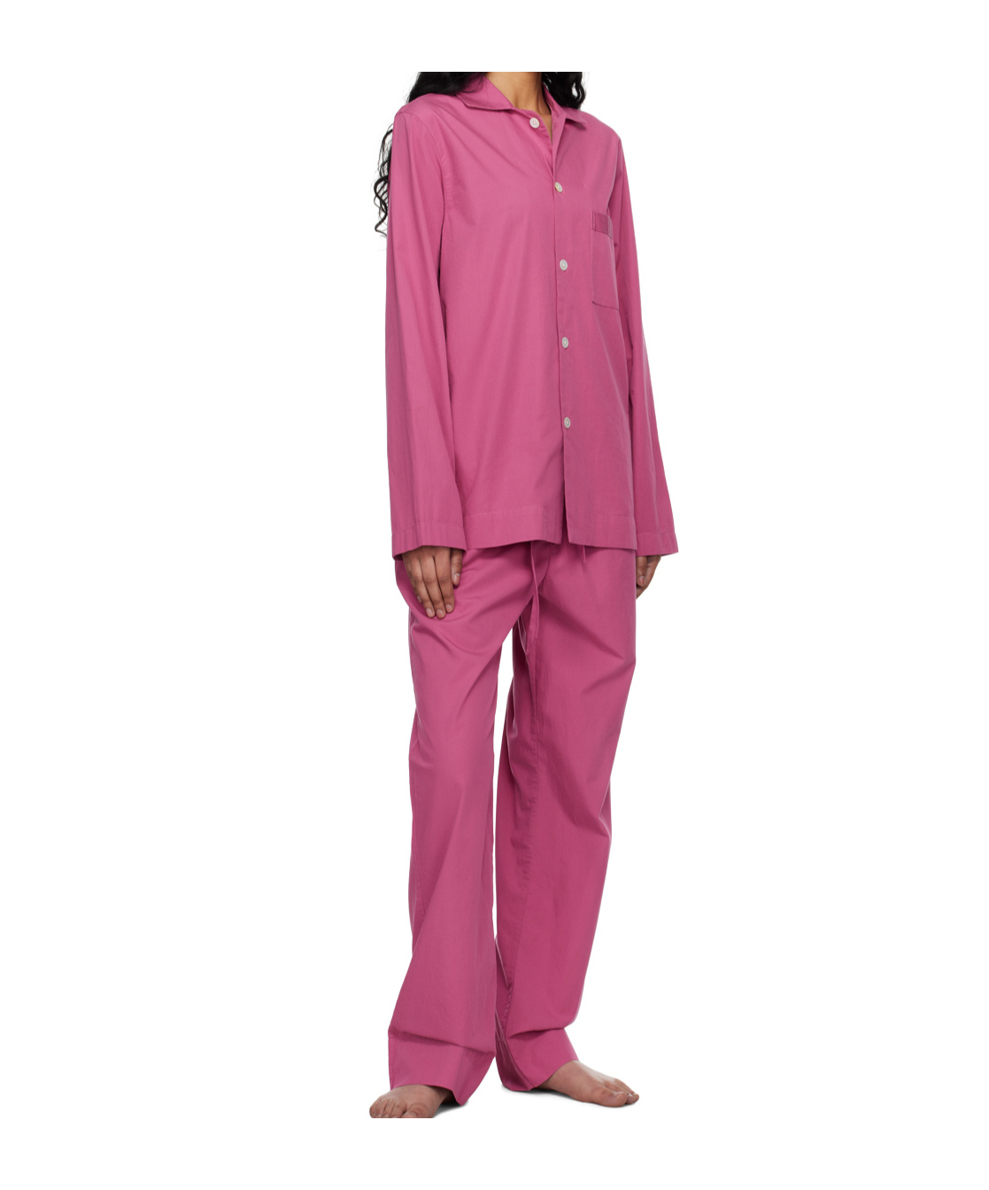 Tekla Purple Drawstring Pyjama Pants In Pink