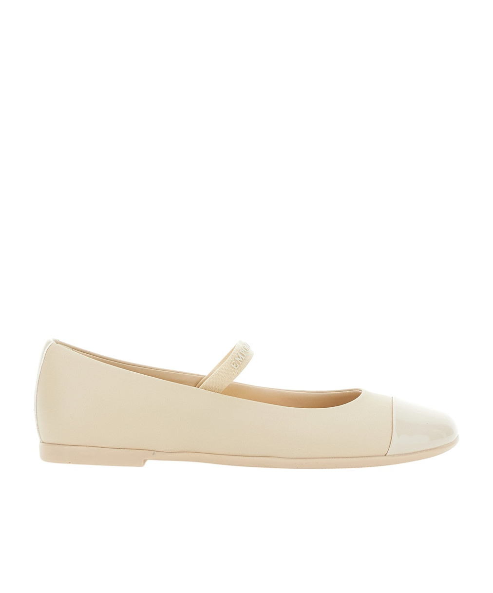 EMPORIO ARMANI EMPORIO ARMANI KIDS LOGO STRAP BALLERINA SHOES
