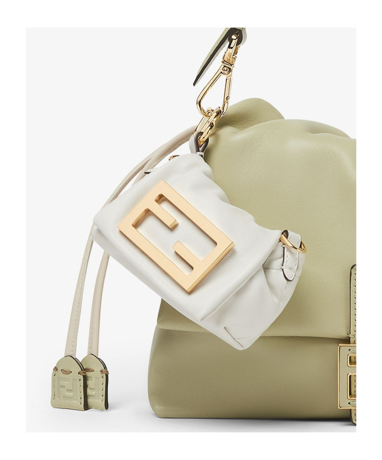 Fendi Mamma Baguette Nano Shoulder Bag In White