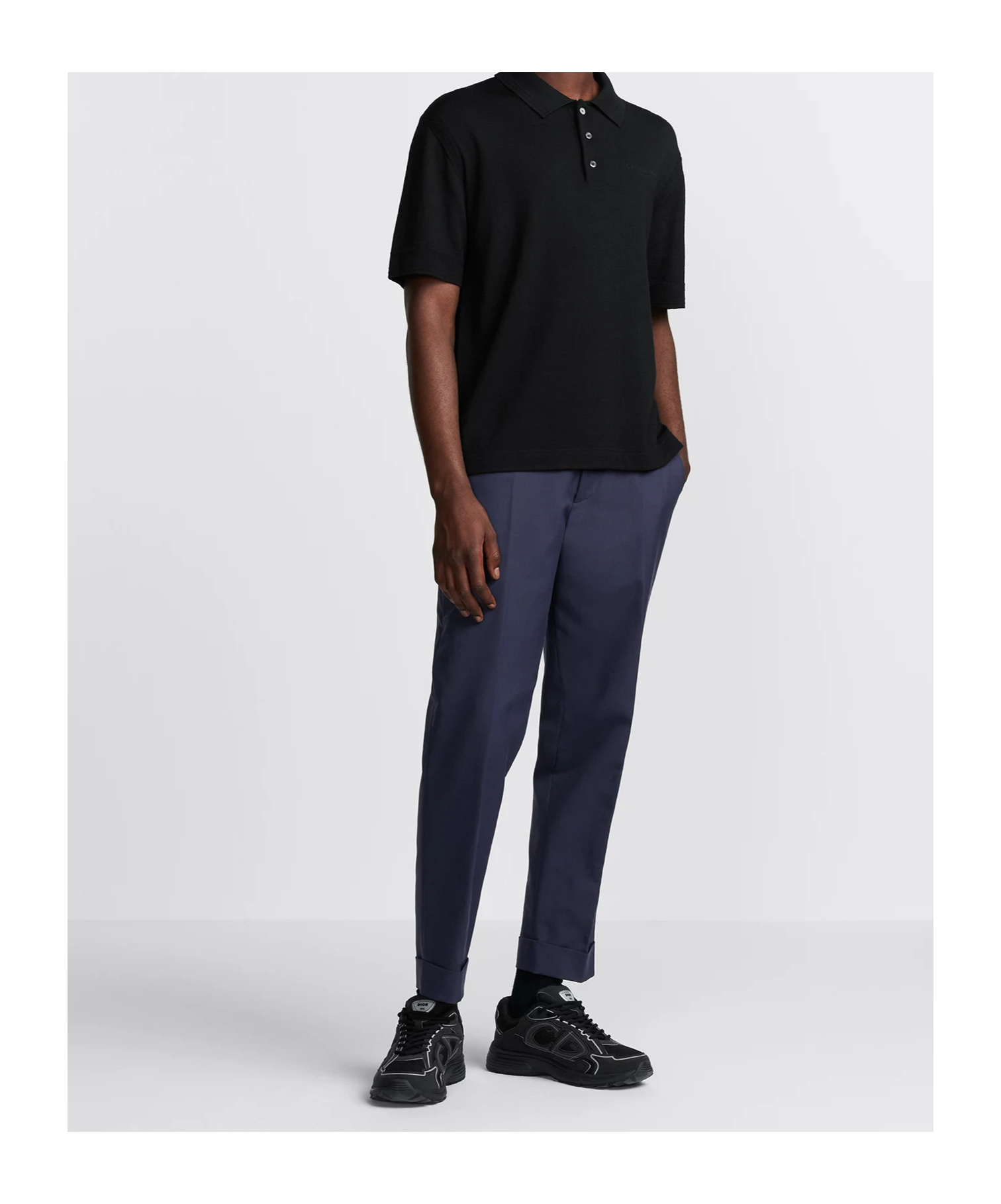 Dior Logo Details Polo Shirt In Black
