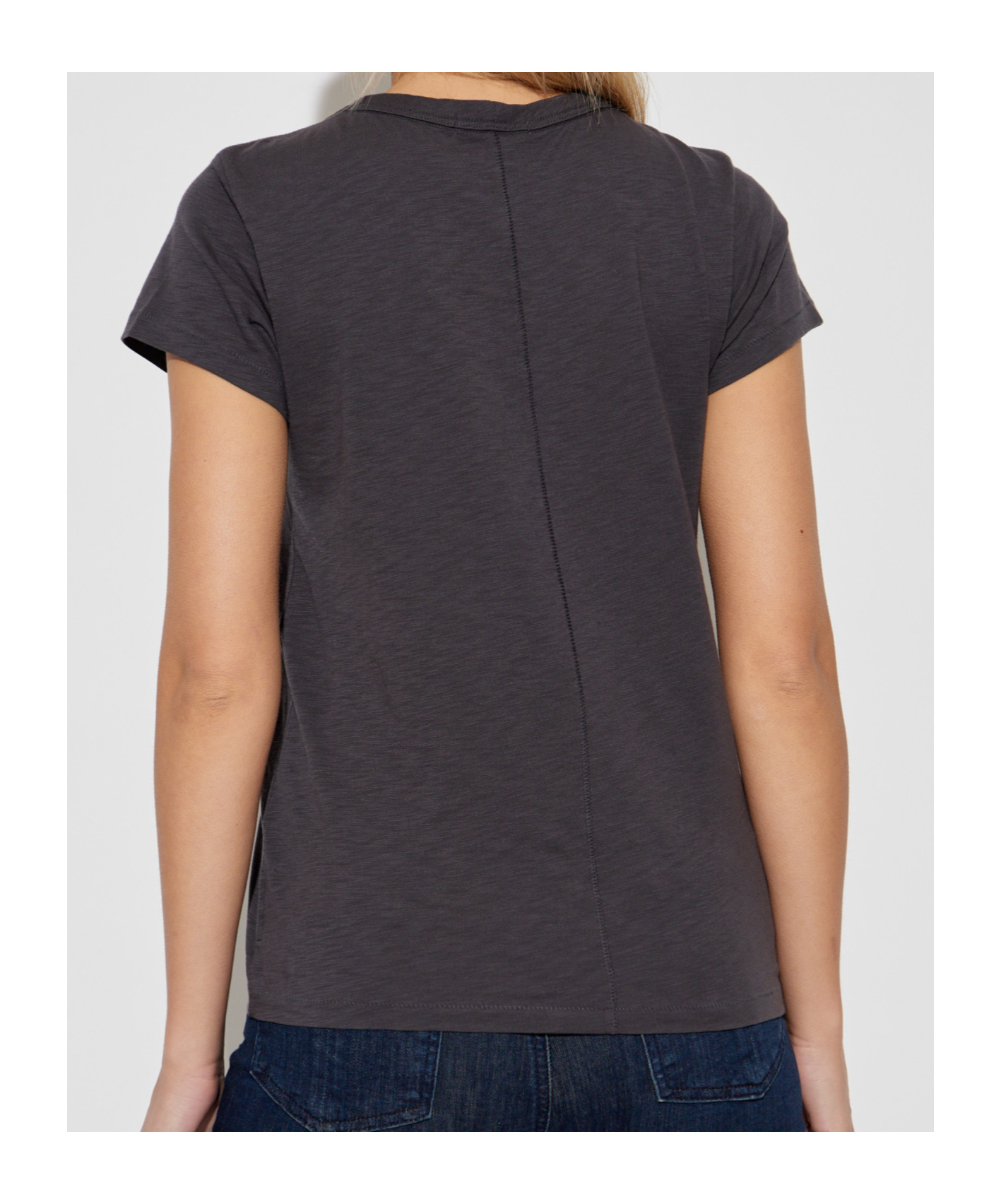 Rag & Bone Womens Greystone The Slub Exposed-seams Organic-cotton T-shirt In Black