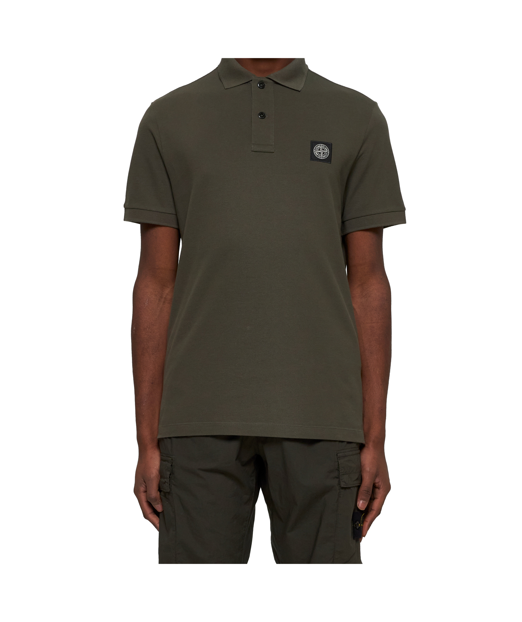 STONE ISLAND STONE ISLAND LOGO PATCH SHORT-SLEEVED POLO SHIRT