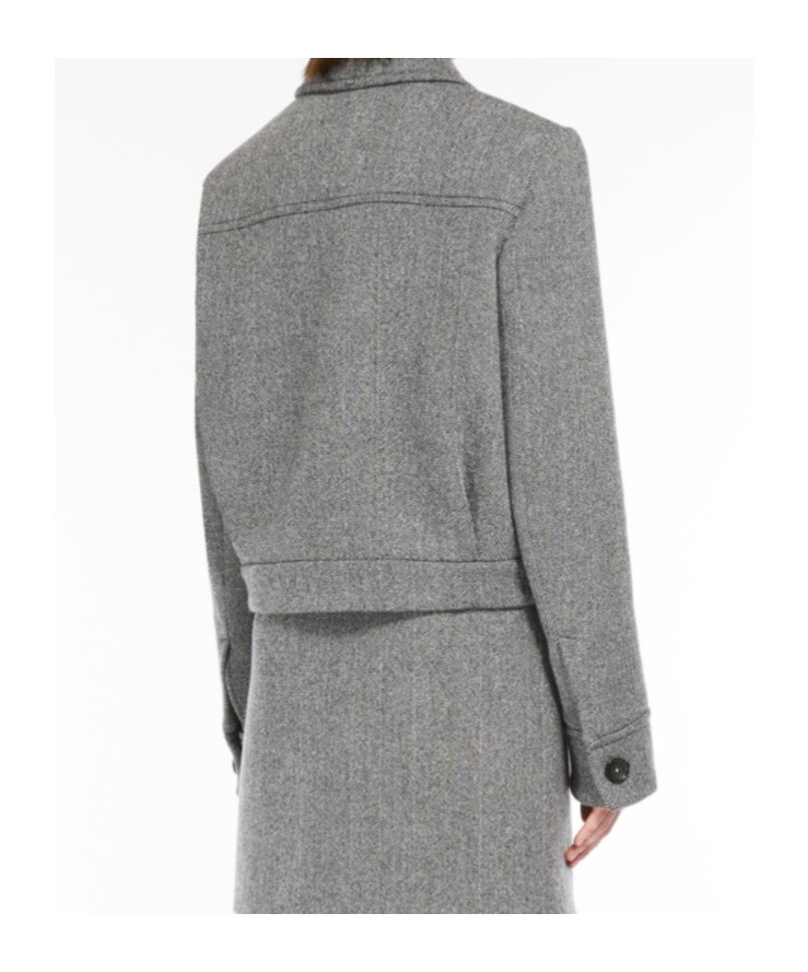 Shop Sportmax Notched-lapels Patent-finish Blazer In Gray