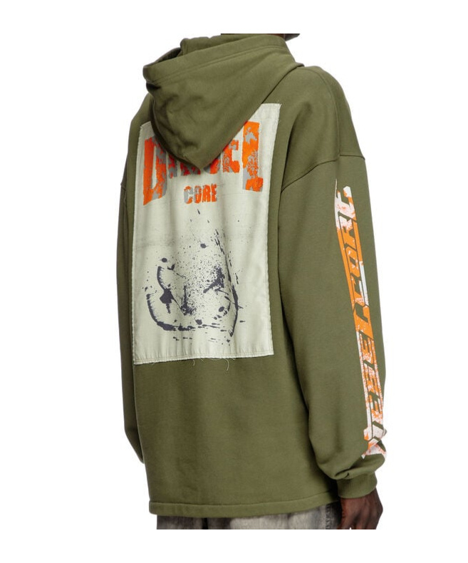 Diesel S-baxt Hoodie In Green