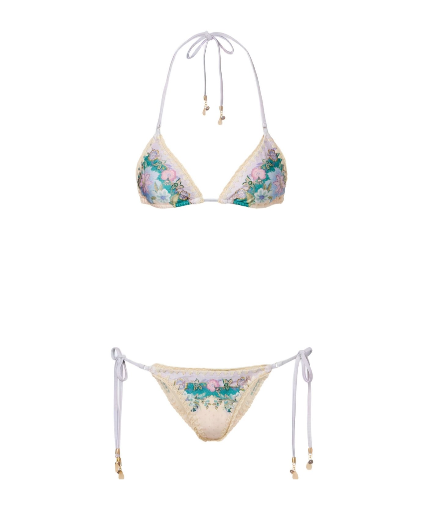 Zimmermann Beige Floral Swimwear In Multi