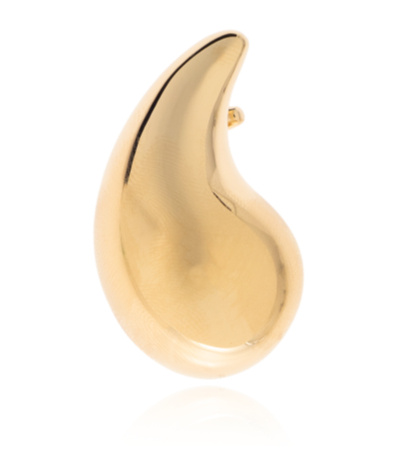 Bottega Veneta Gold Silver Brooch In Golden