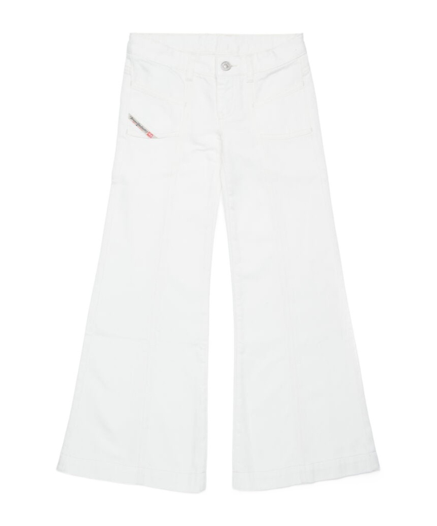 Diesel D-akii Flared-leg Jeans In White