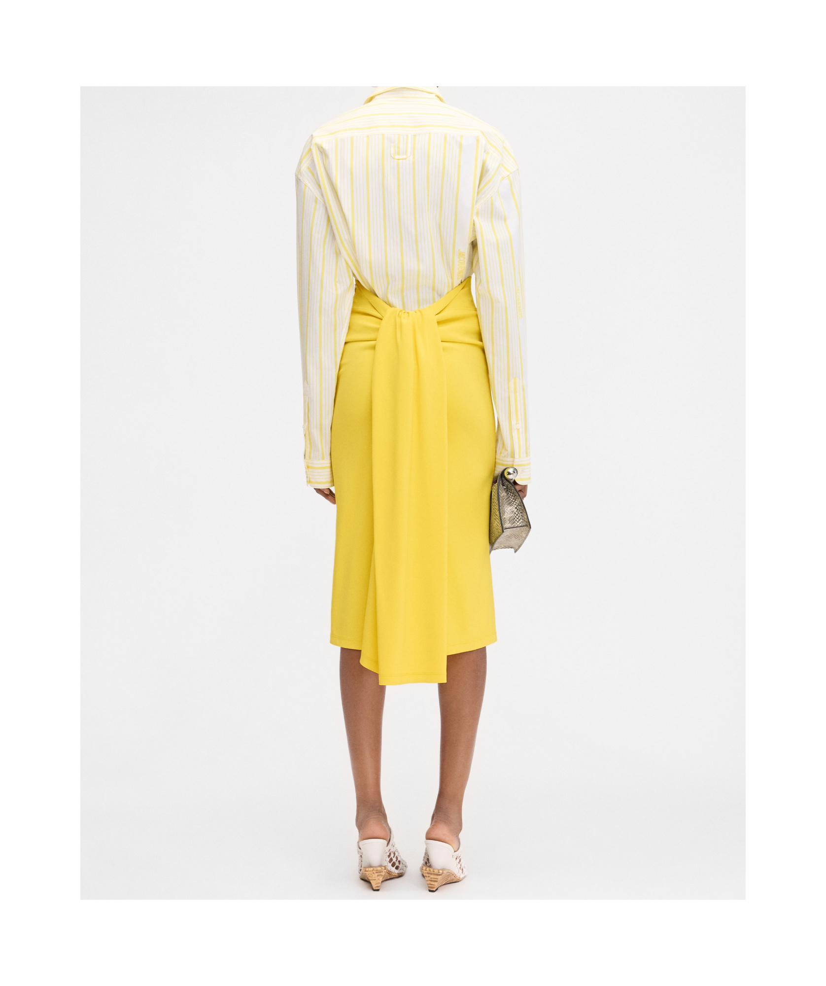 Shop Jacquemus The Sablier Skirt In Yellow