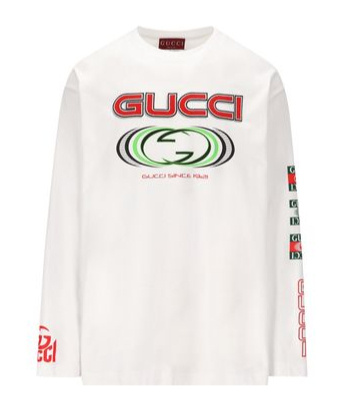 Shop Gucci Logo-print Cotton T-shirt In White