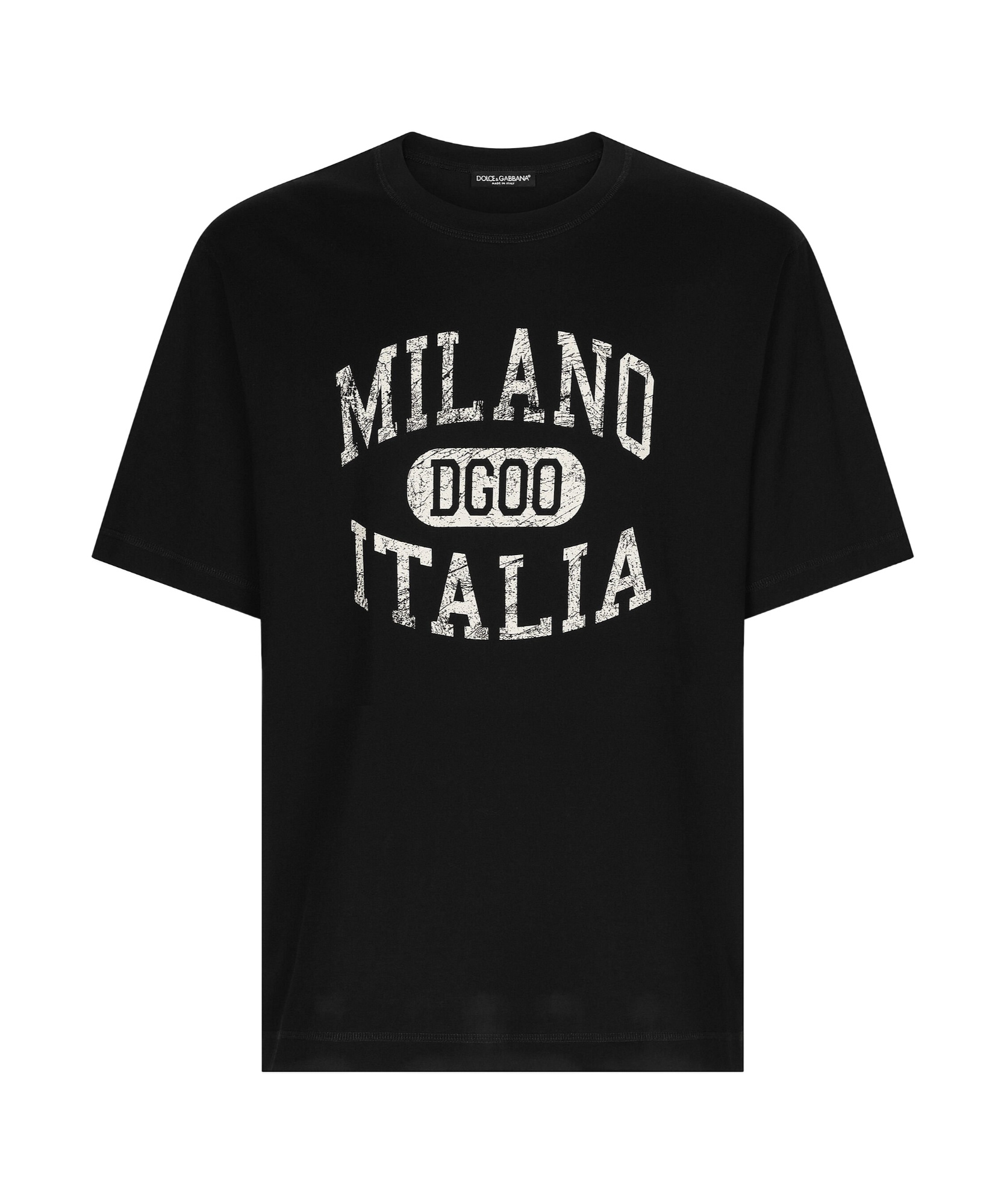 Dolce & Gabbana Cotton T-shirt With Dg Logo Print In Black
