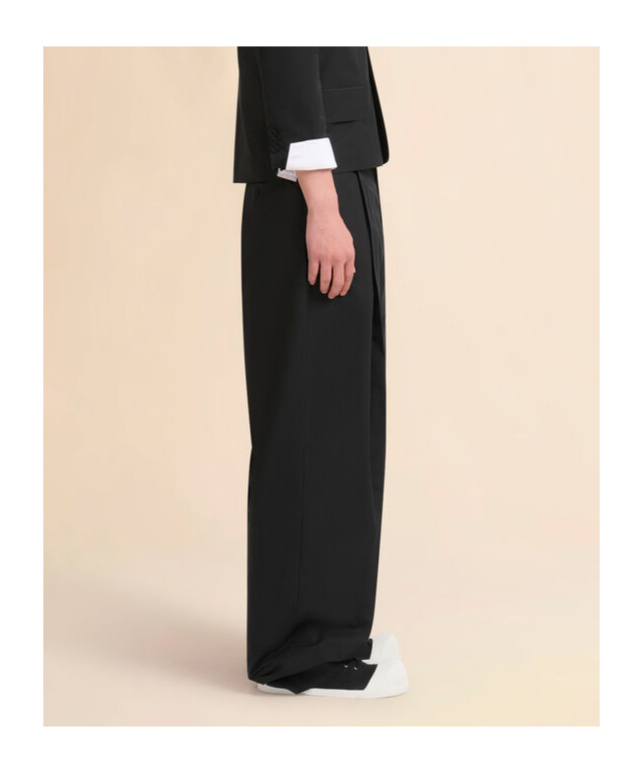 Shop Marni Cotton Wide-leg Trousers In Black