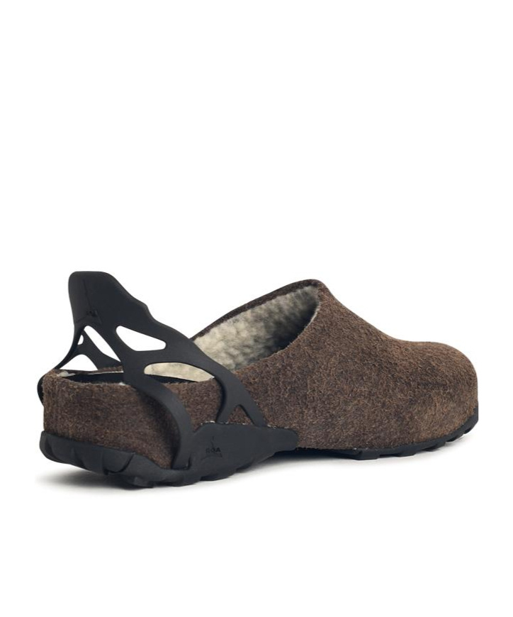 Roa Fedaia Suede Back-strap Mule In Brown