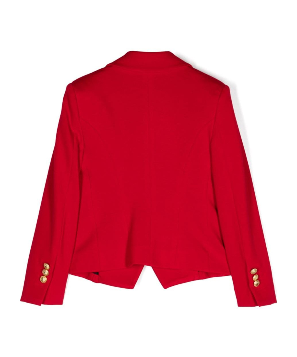 Shop Balmain Peak-lapels Double-breasted Blazer In Red