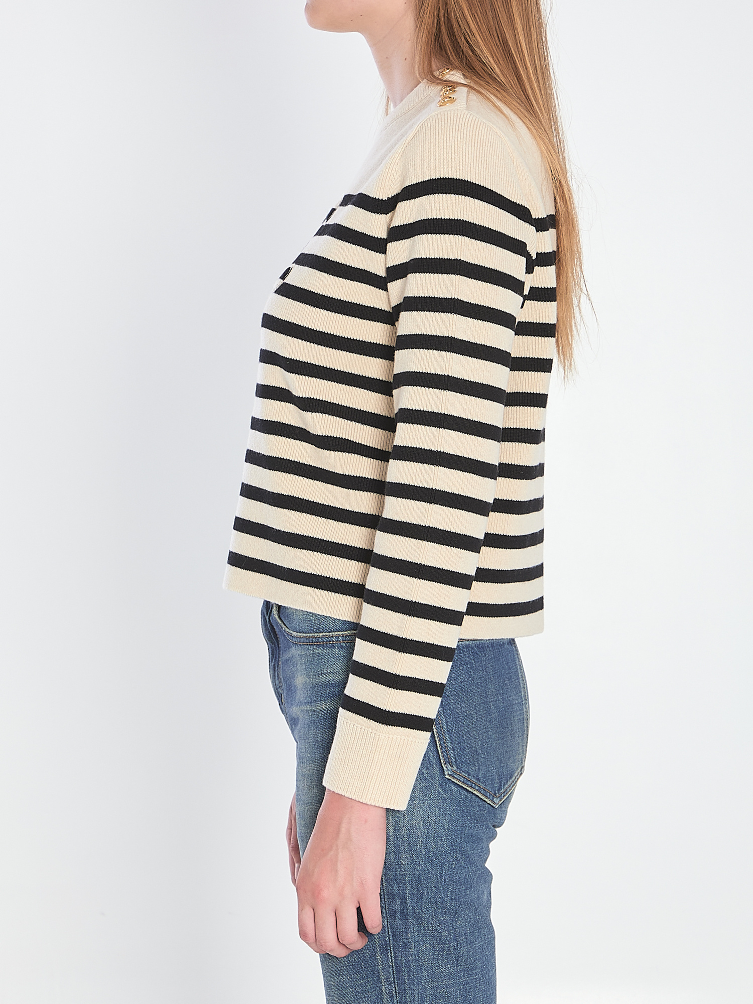 Celine Women Triomphe Cashmere And Wool Sweater