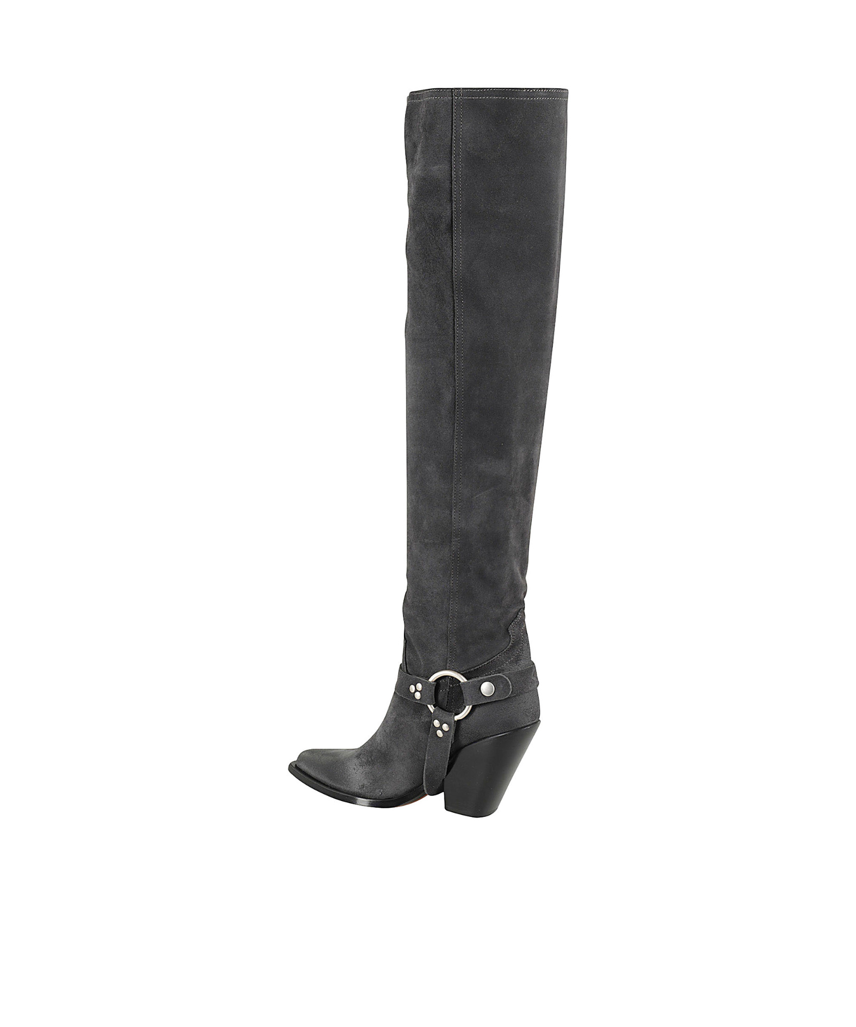 Sonora Metal Accents Suede Acapulco Boots In Black