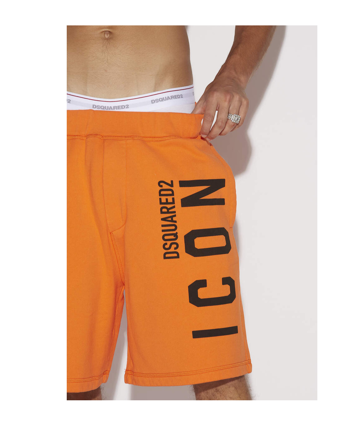 Dsquared2 Icon Logo Track Shorts In Orange
