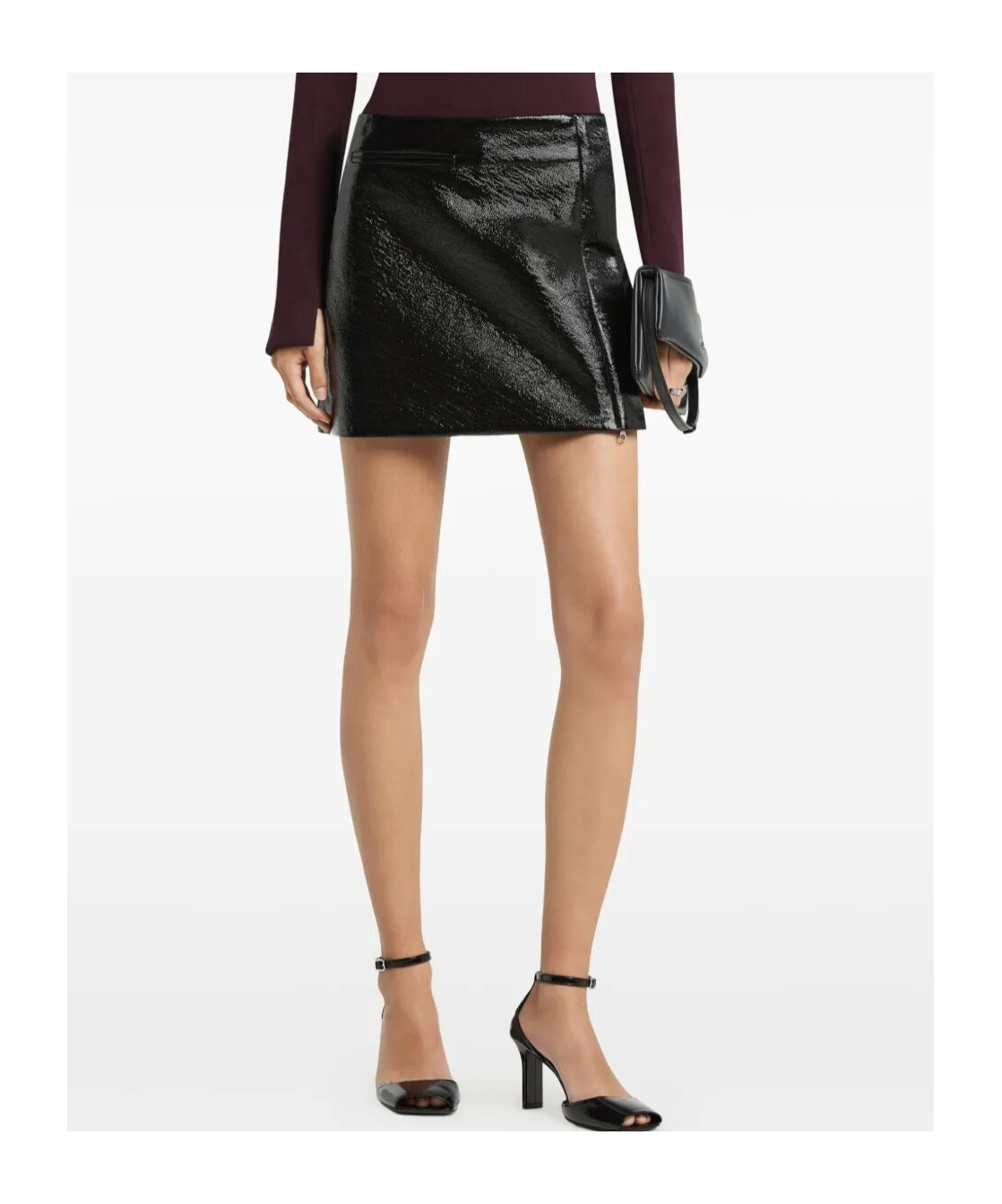 Courrèges Side Zipper Skirt In Black