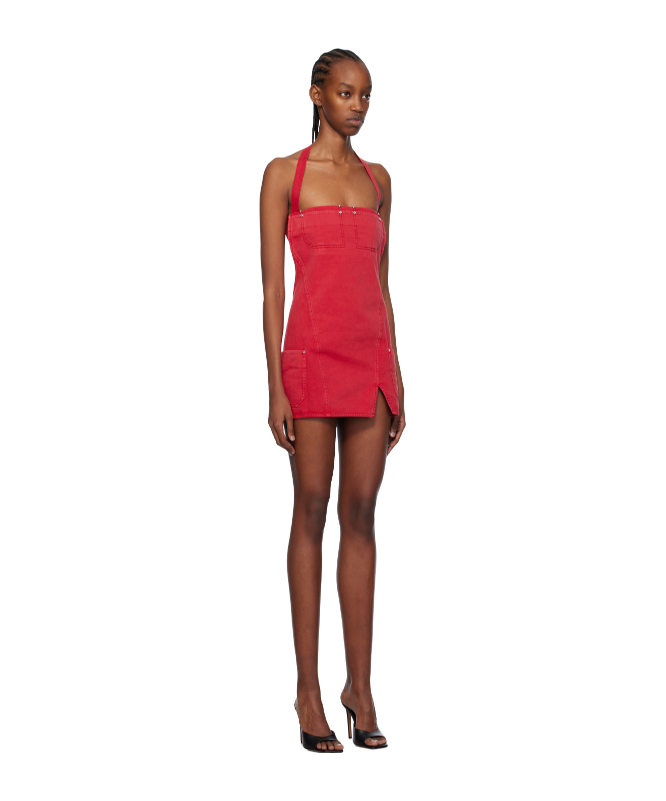 Dion Lee Open-back Apron Minidress In Red