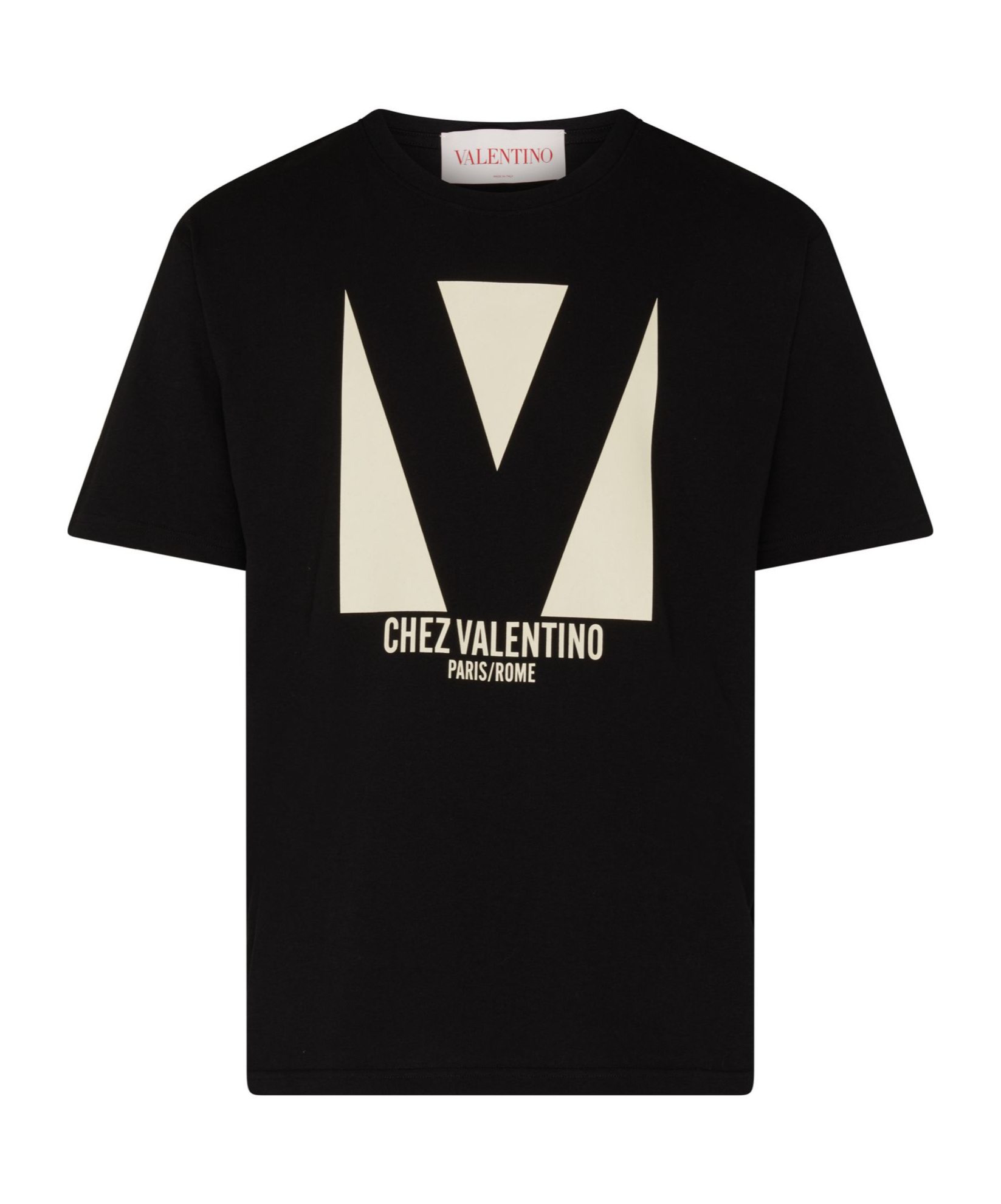 Valentino Chez Logo Print T-shirt In Black