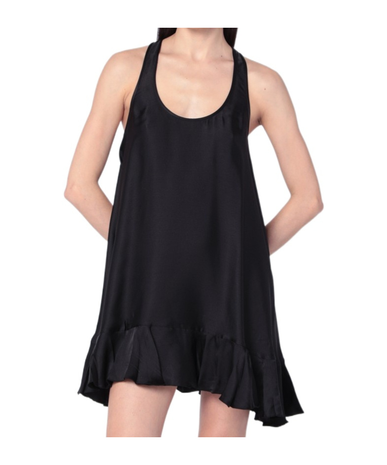Anine Bing Black Lilith Dress In Silk Blend